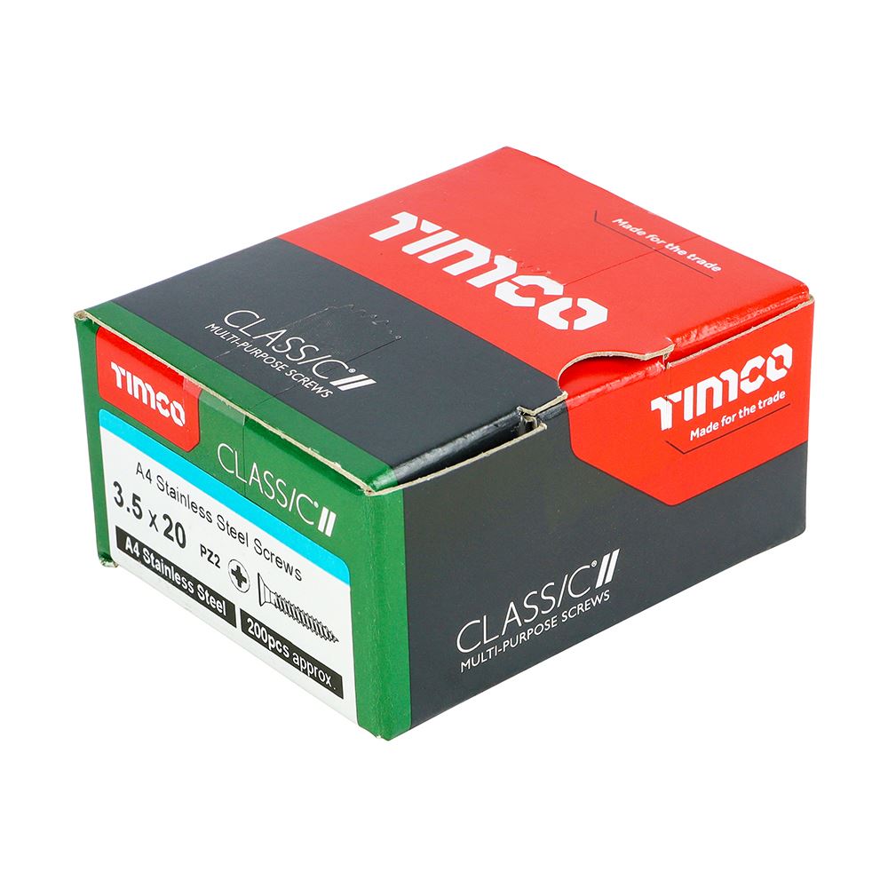 TIMCO Classic Screw PZ2 CSK A4 SS 3.5 x 20 Pack 200