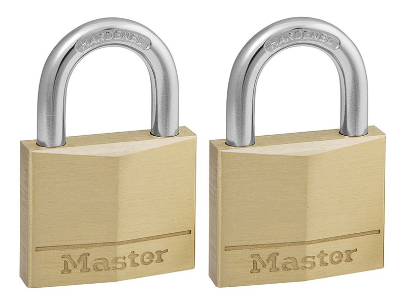 MasterLock 140EURT Solid Brass 40mm Padlock 4-Pin - Keyed Alike x 2