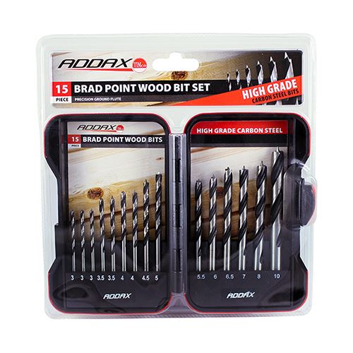 TIMCO HSS Brad Point Wood Bit Set 15pc Pack 1