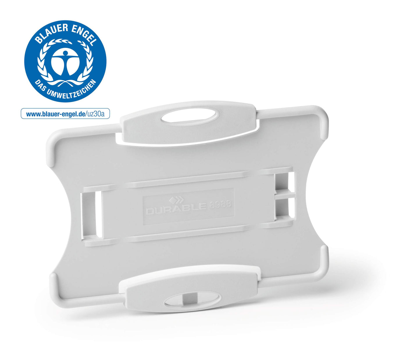 Durable ECO Recycled Plastic Security ID Card Badge Holders | 10 Pack | Grey