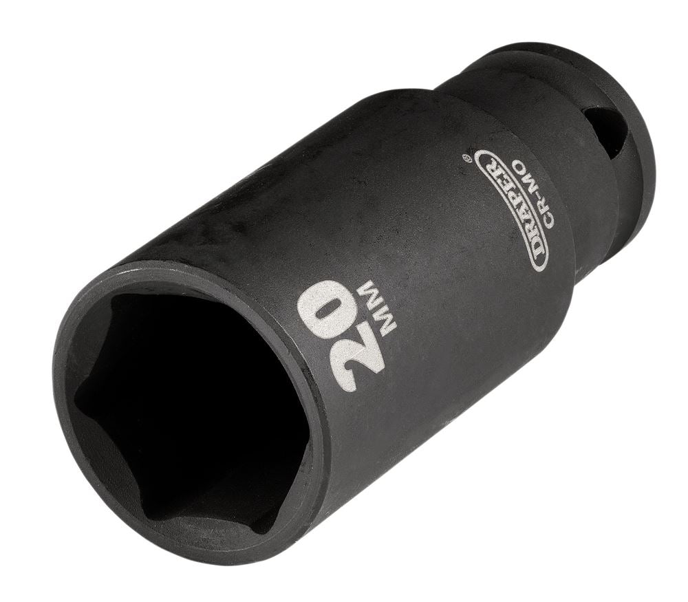 Draper 20MM IMPACT DEEP SOCKET 3/8DR Metric Deep Impact Sockets, 3/8" Sq. Dr.