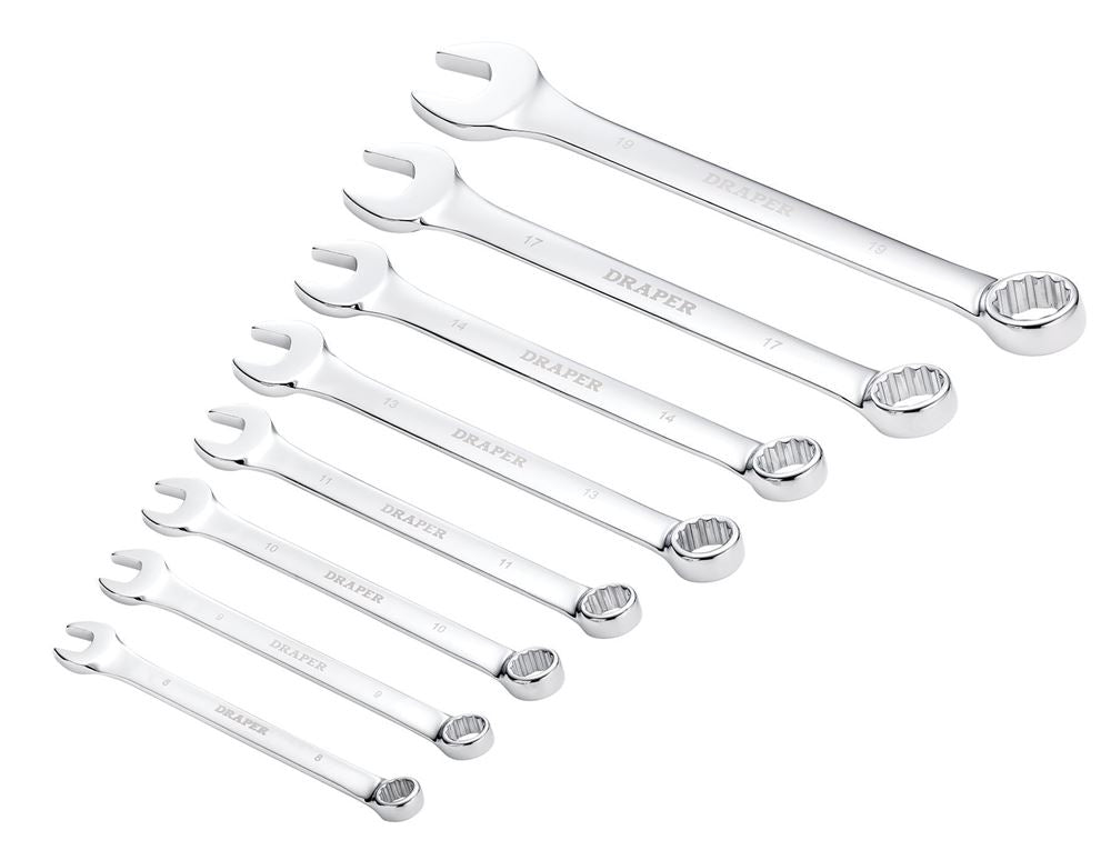 Draper 8PC.COMB SPANNER SET 8-19MM 17981 17981 HI-TORQ® Metric Combination Spanner Set (8 Piece)