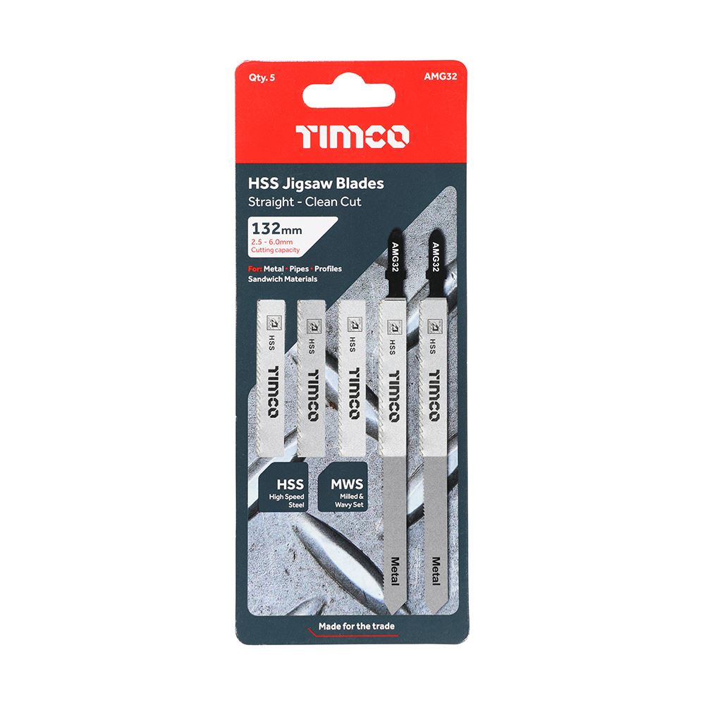 TIMCO Jigsaw Blade for Metal T318B Pack 5