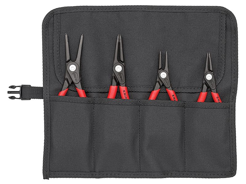 Knipex 00 19 57 Precision Circlip Pliers Set in Roll, 4 Piece