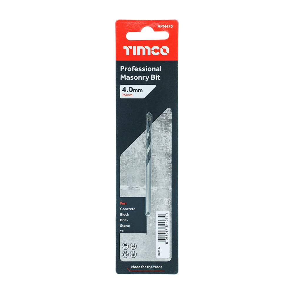 TIMCO Professional Masonry Bit 4.0 x 75 Pack 1