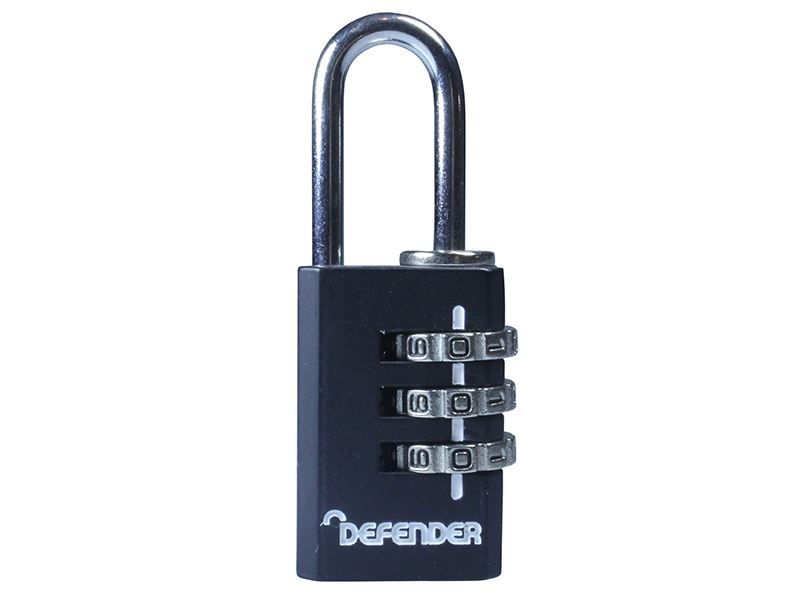 DEFENDER DFCOMBI20 Black Die-Cast Combination Padlock 20mm