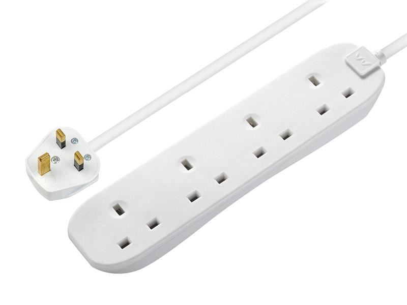 Masterplug BFG210N-MP Extension Lead 240V 4-Gang 13A White 2m