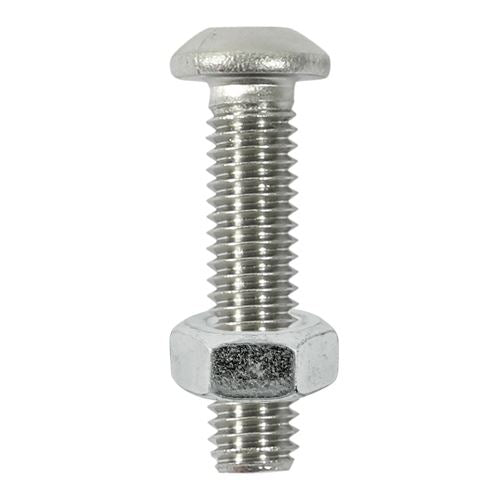 TIMCO Button Socket & Nut - A2 SS M6 x 20 Pack 8