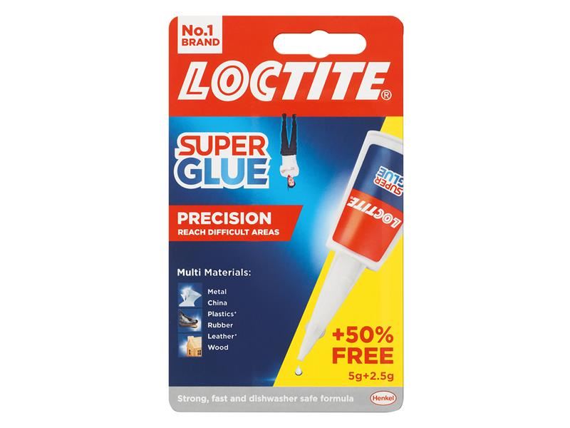 Loctite 2633424 Super Glue Liquid, Precision Bottle 5g + 50% Free