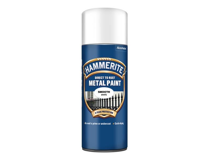 Hammerite 5084782 Direct to Rust Smooth Finish Aerosol White 400ml