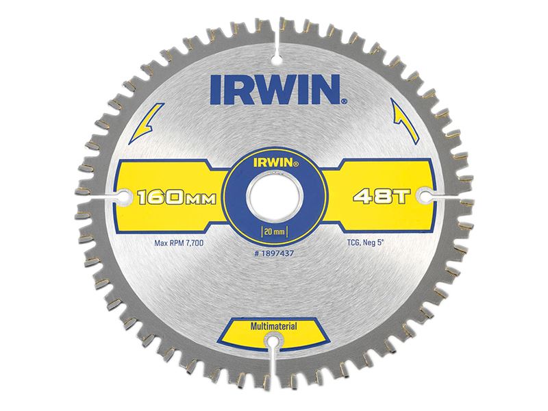 IRWIN® 1897437 Multi Material Circular Saw Blade 160 x 20mm x 48T TCG