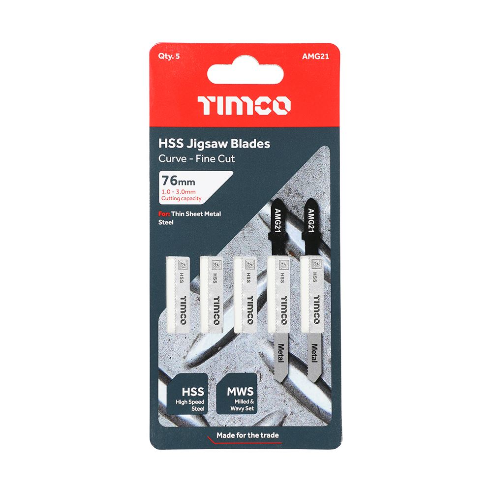 TIMCO Jigsaw Blade for Metal T218A Pack 5