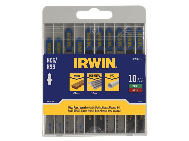IRWIN� 10505817 Jigsaw Blade Set Assorted 10 Piece Set