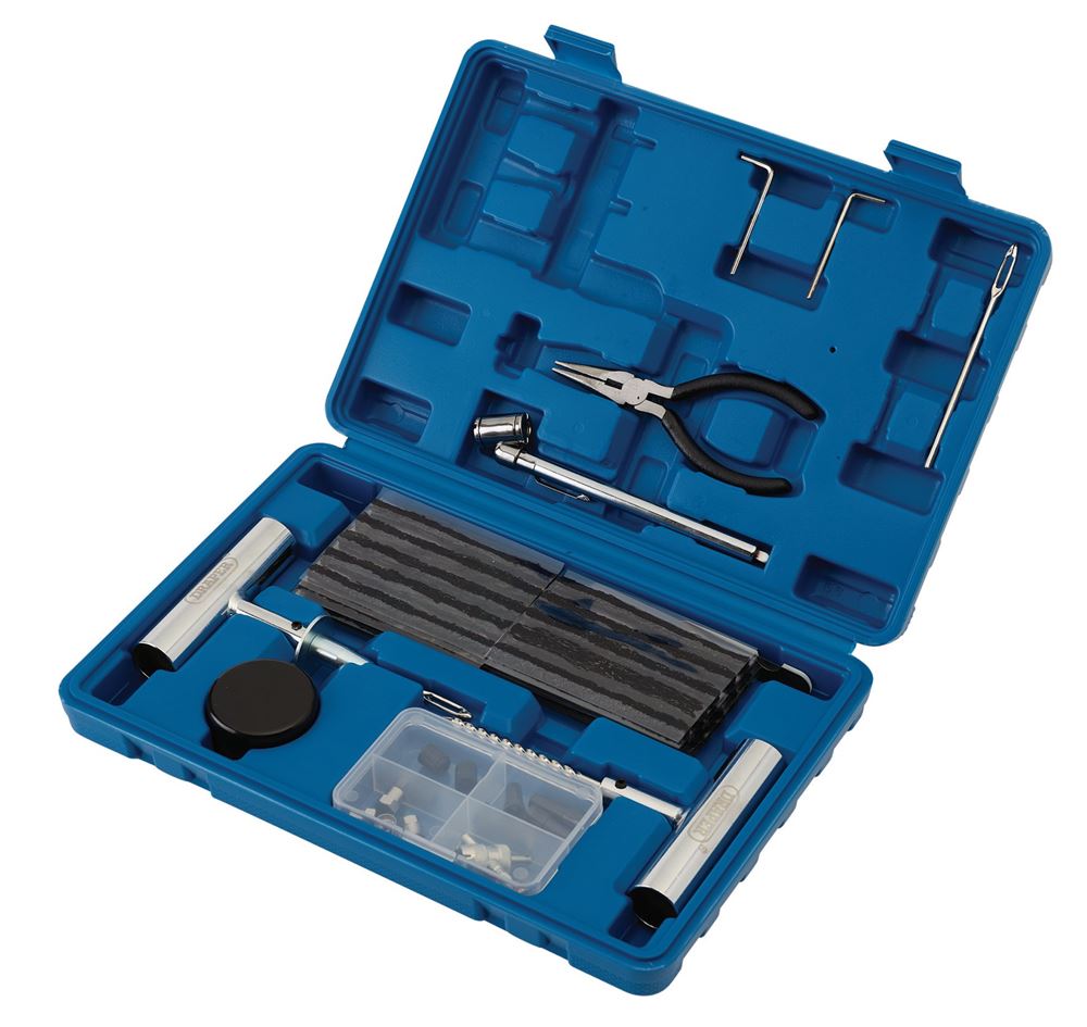 Draper 65PC TYRE PUNCTURE REPAIR KIT 04139 Tyre Puncture Repair Kit for Tubeless Off Road Vehicles (65 Piece)