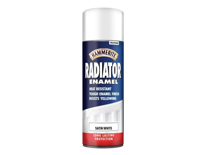 Hammerite 5092847 Radiator Enamel Aerosol Satin White 400ml