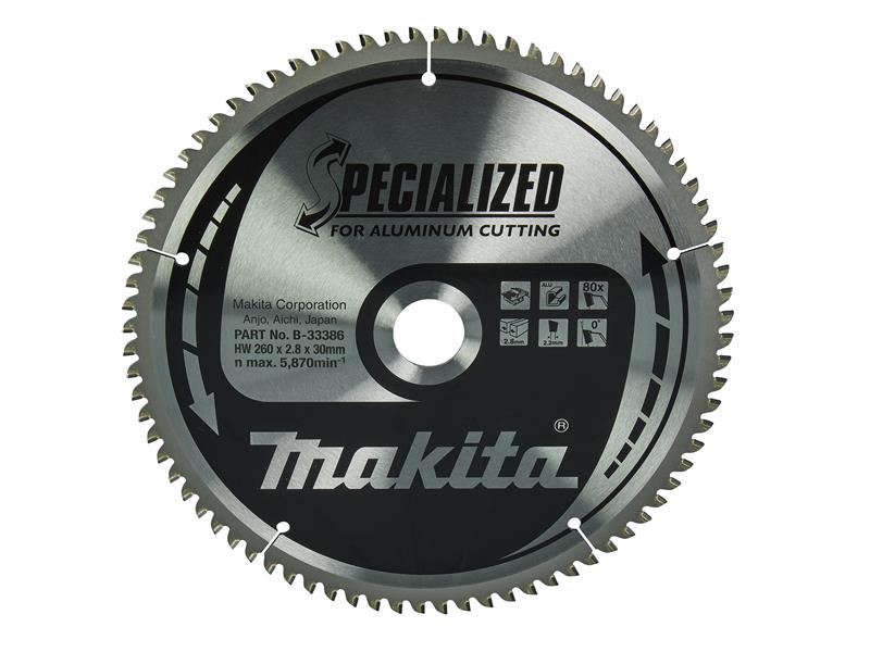 MAK B-33386 Specialized Aluminium Saw Blade 260 x 30mm x 80T