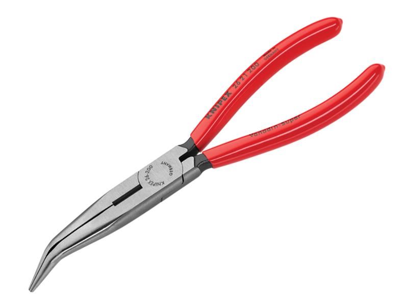 Knipex 26 21 200 SB Bent Snipe Nose Side Cutting Pliers PVC Grip 200mm (8in)