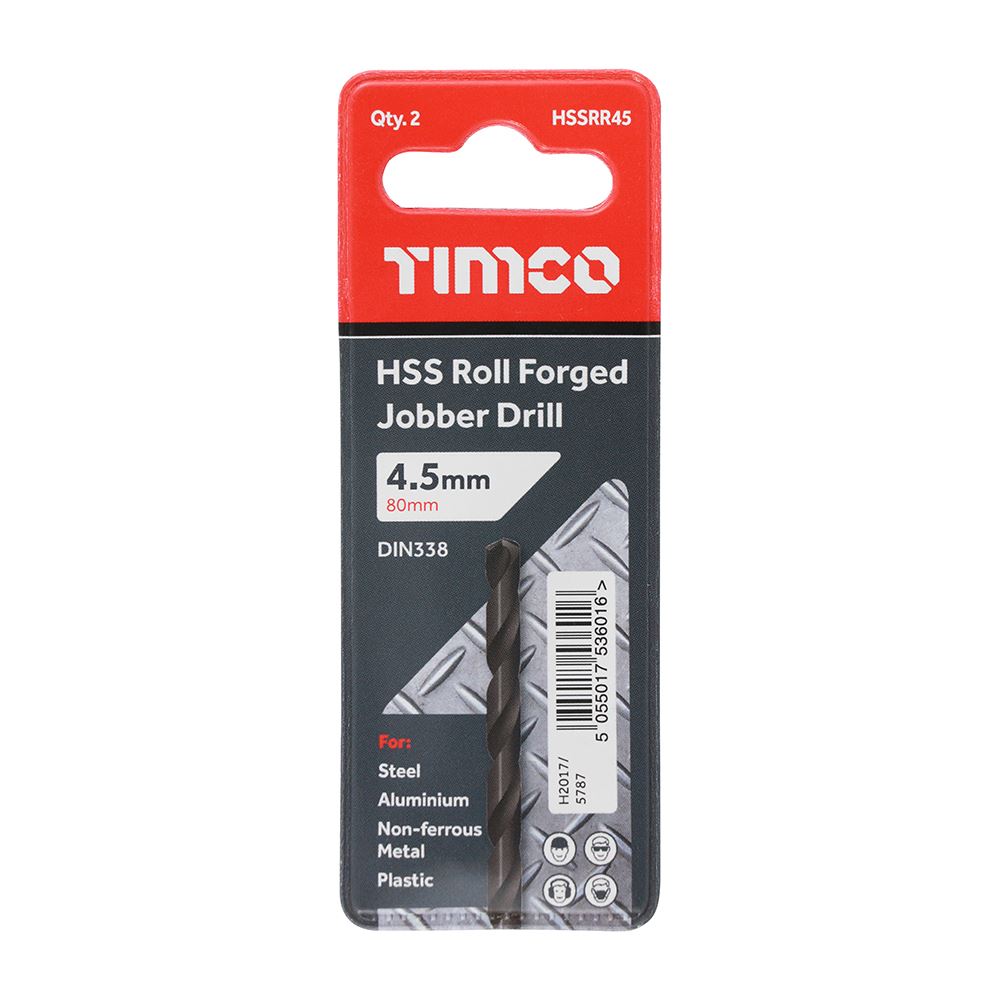 TIMCO HSS-R Jobber Drill Bit 4.5mm Pack 10