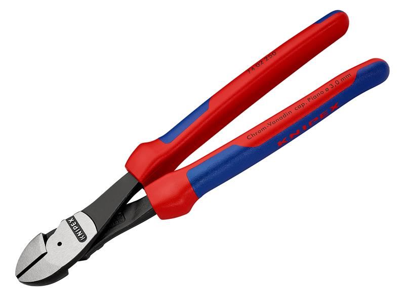 Knipex 74 02 250 SB High Leverage Diagonal Cutters Multi-Component Grip 250mm (10in)