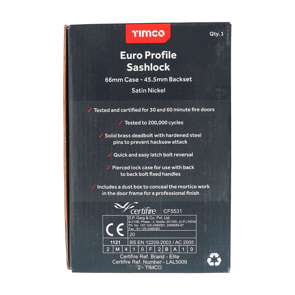 TIMCO Bathroom Lock Sat. Nickel 78mm Pack 1