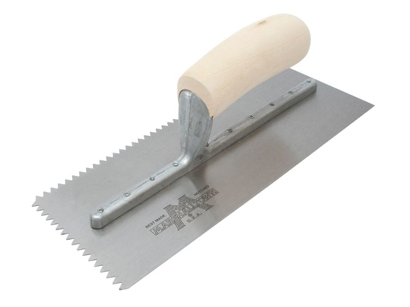 Marshalltown M701S M701S Notched Trowel V 3/16in Wooden Handle 11 x 4.1/2in