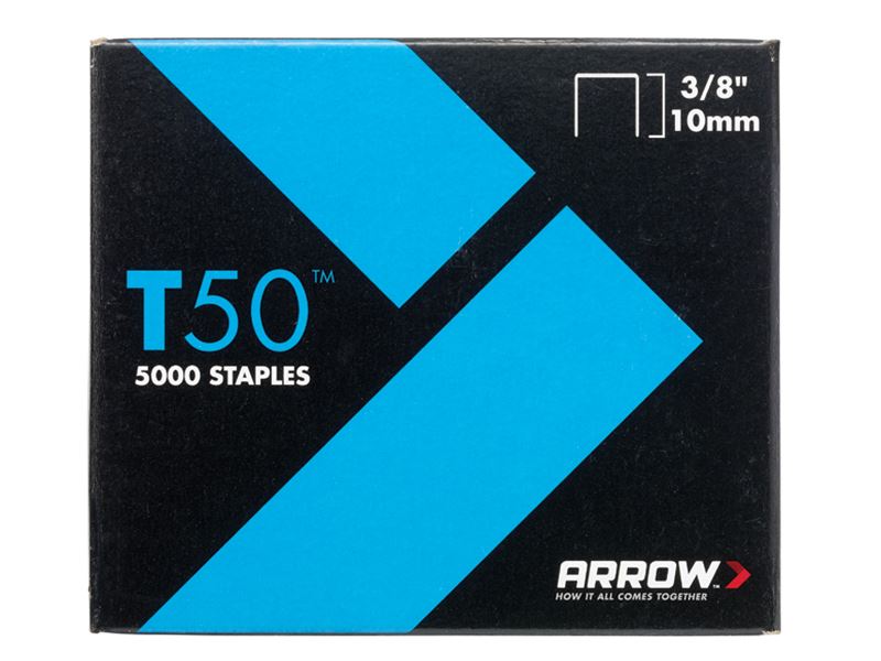 Arrow A506 T50 Staples 10mm (3/8in) Pack 5000 (4 x 1250)