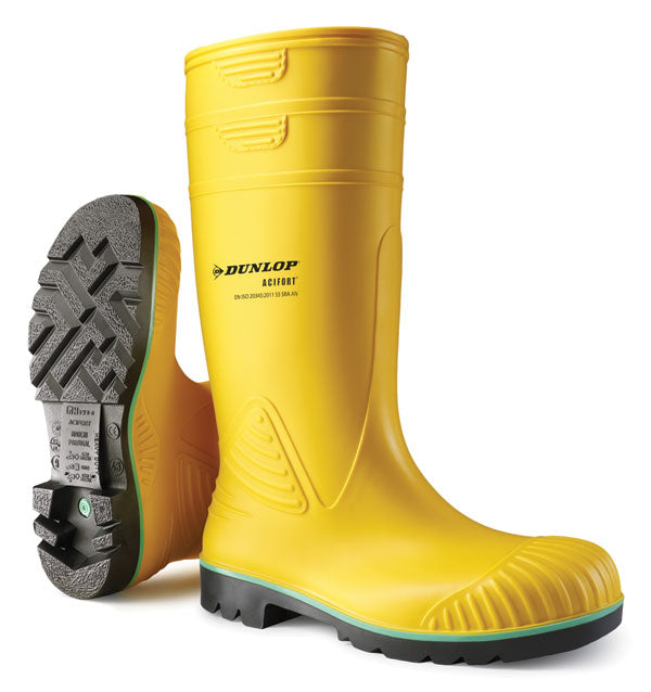 Dunlop - ACIFORT HEAVY DUTY Safety Wellington Boot YELLOW sz 10 - Yellow