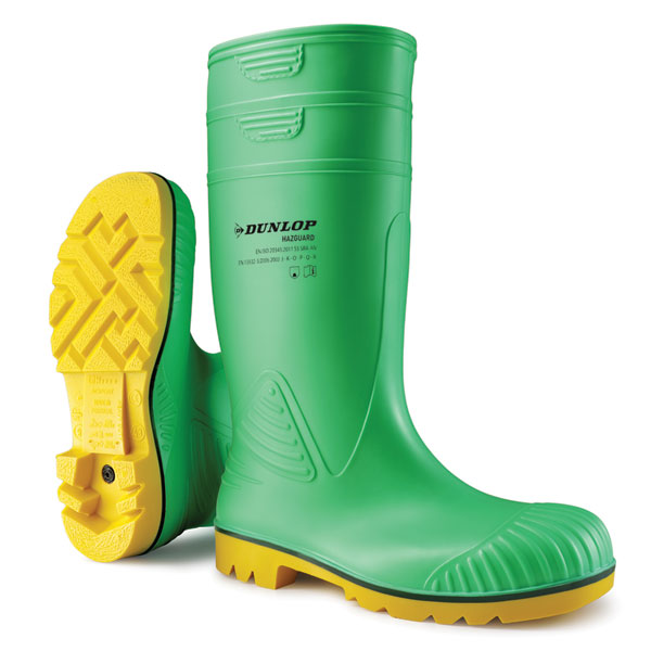 DUNLOP ACIFORT HAZGUARD FULL SAFETY WELLINGTONS GREEN 12