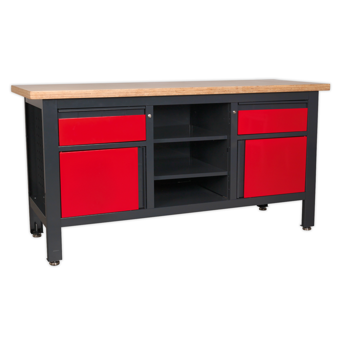SEALEY - AP1905A Workstation with 2 Drawers, 2 Cupboards & Open Storage