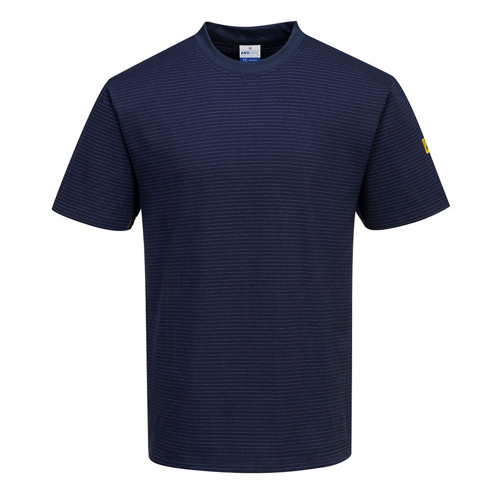Portwest AS20NARL -  sz L Anti-Static ESD T-Shirt Workwear - Navy