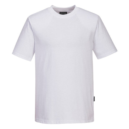 Portwest AS20WHRL -  sz L Anti-Static ESD T-Shirt Workwear - White