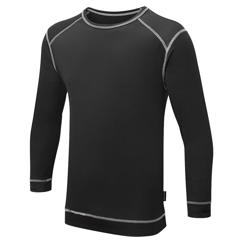 Portwest B153BKRS - sz S Base Pro Antibacterial Top Workwear - Black