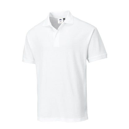 Portwest B210 - White Sz L Naples Polo Shirt Workwear Corporate Wear