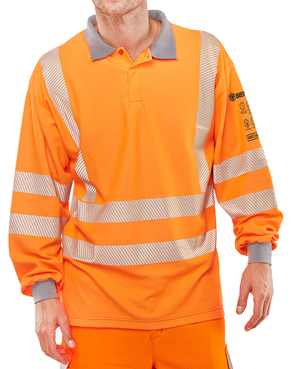 BEESWIFT ARC COMPLIANT RAIL SPEC POLO SHIRT ORANGE XL