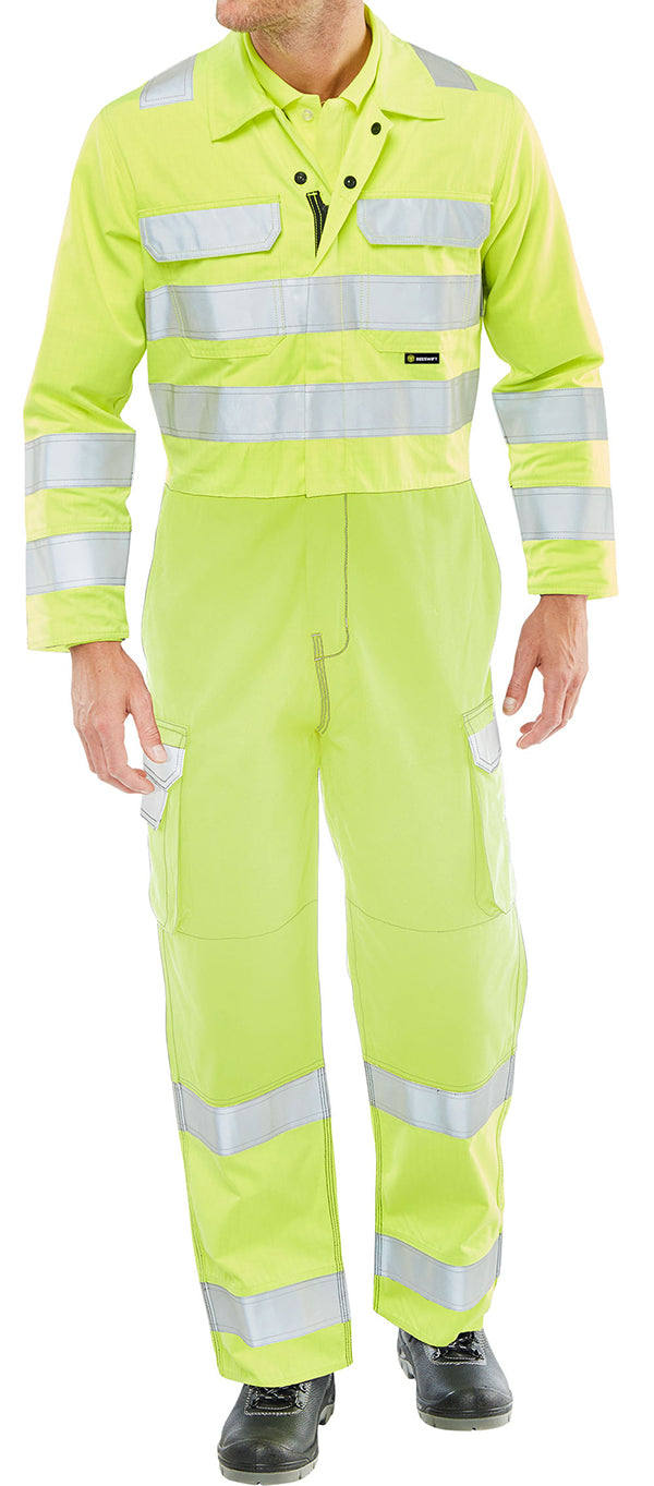 BEESWIFT ARC COMPLIANT HI-VIS BOILERSUIT SATURN YELLOW 40