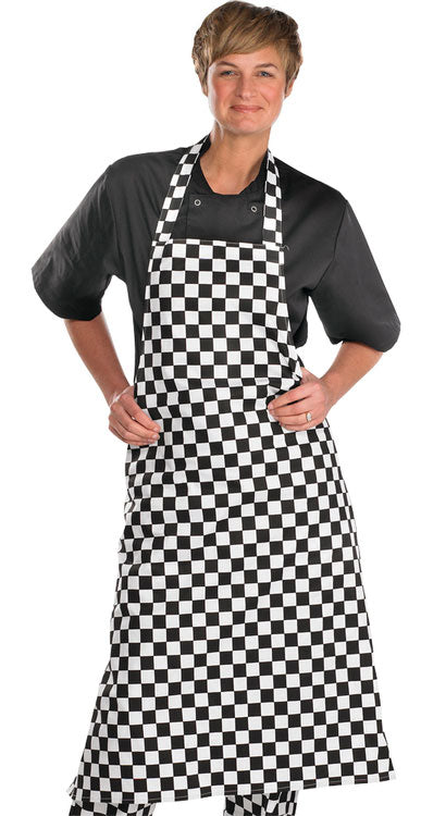 BEESWIFT CHEFS BIB APRON BLACK/WHITE 34X40