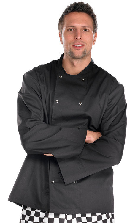 BEESWIFT CHEFS JACKET LONG SLEEVE BLACK XS