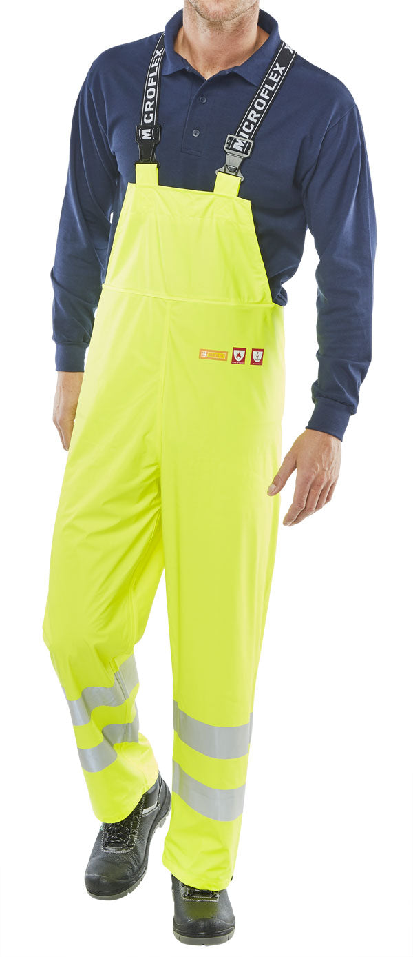 BEESWIFT FIRE RETARDANT ANTI-STATIC BIB SATURN YELLOW 3XL