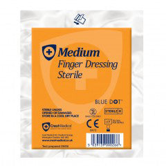 10x Click Medical Finger Dressings 5cm X 5cm - sterile