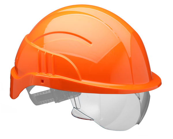 Centurion - VISION PLUS SAFETY HELMET ORANGE C/W INTEGRATED VISOR - Orange