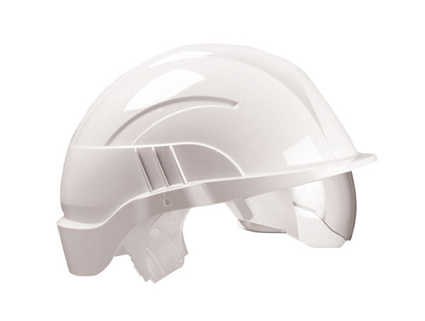 Centurion - VISION PLUS SAFETY HELMET WHITE C/W INTEGRATED VISOR - White