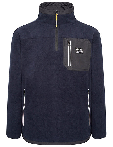 JCB WORKWEAR TRADE HEAVYWEIGHT 1/4 ZIP TECH FLEECE NAVY BLUE M