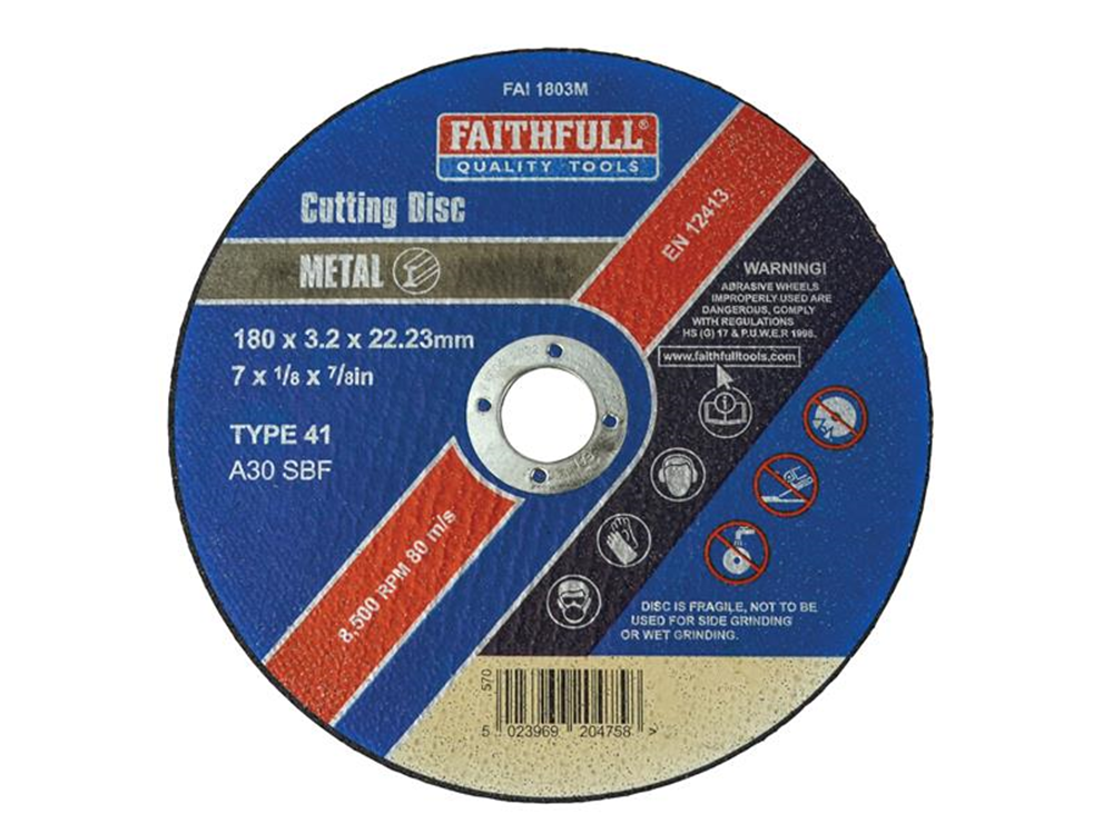 Faithfull FAI1803M Metal Cut Off Disc 180 x 3.2 x 22.23mm |