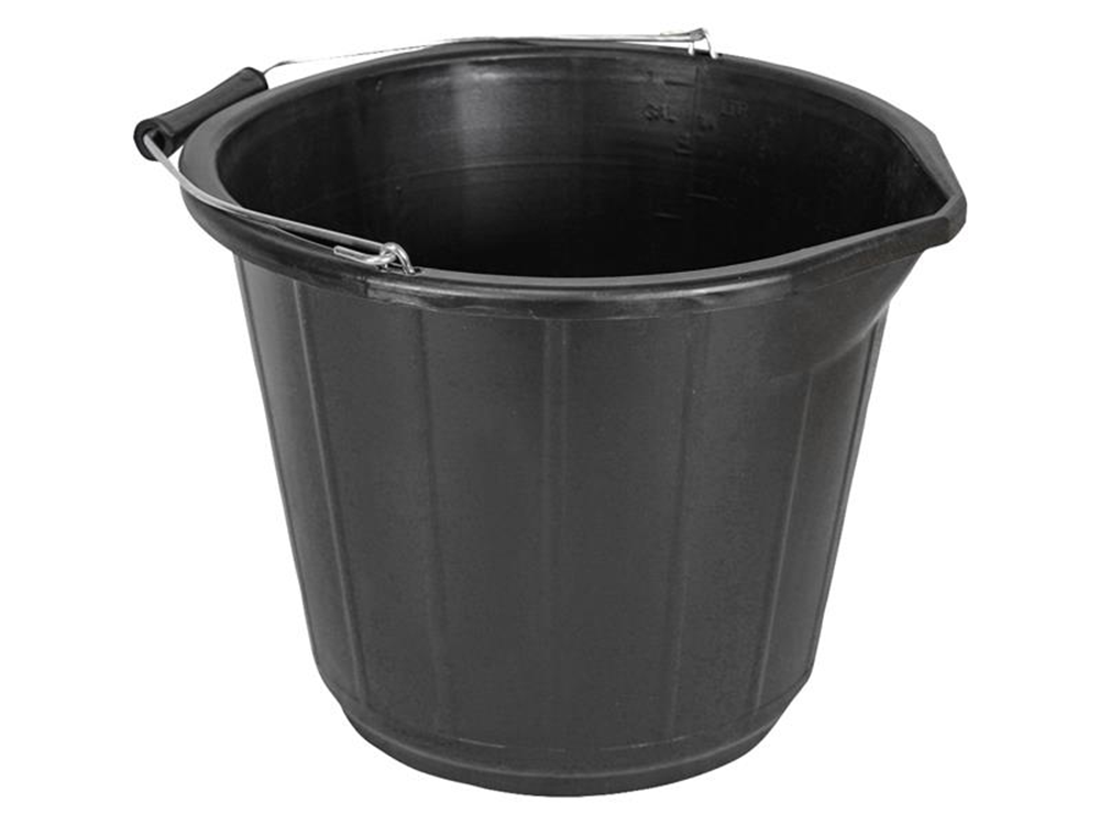 Faithfull FAI3GBUCKET General-Purpose Bucket 14 litre (3 gallon) - Black |