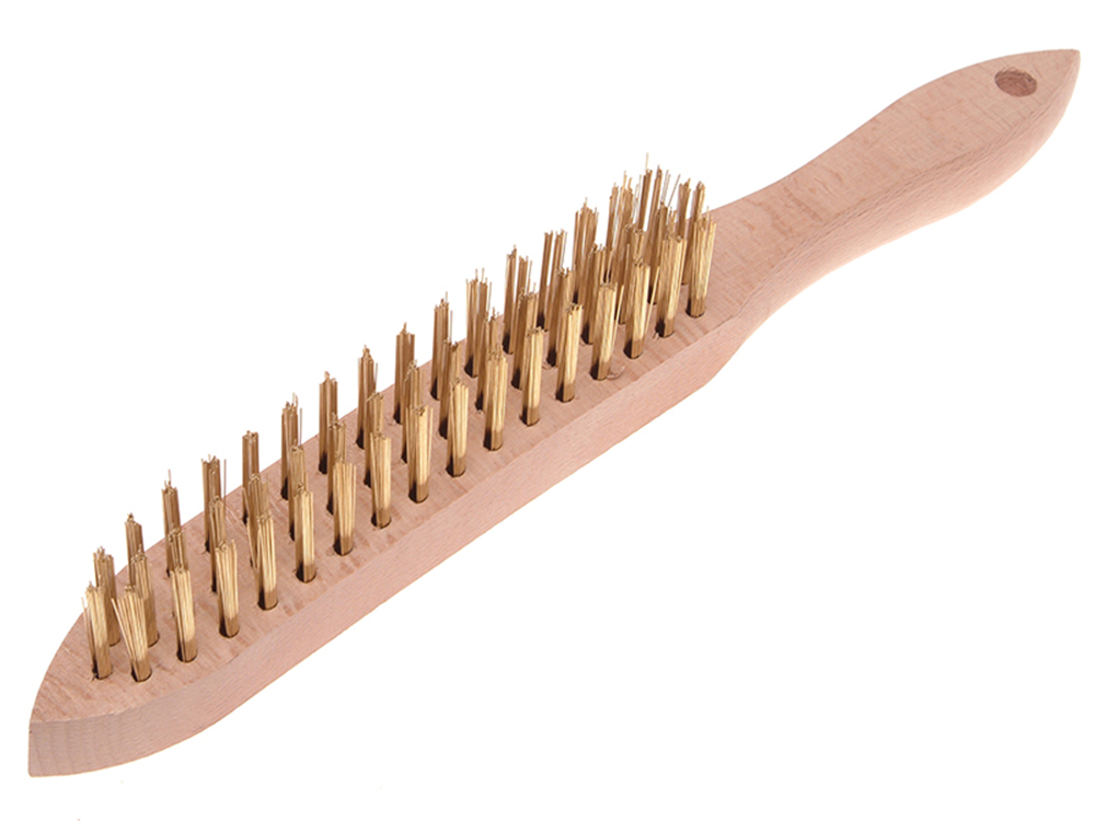 Faithfull FAI680B3 680/B3 Brass Wire Scratch Brush - 3 Row |