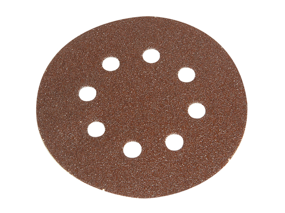 Faithfull FAIADHL125MF Hook & Loop Sanding Disc DID3 Holed 125mm Medium Fine (Pack 5) |