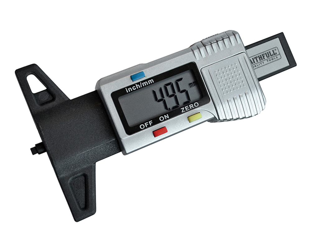 Faithfull FAIAUDEPTH Tyre Depth Gauge Digital Readout 0-25mm |