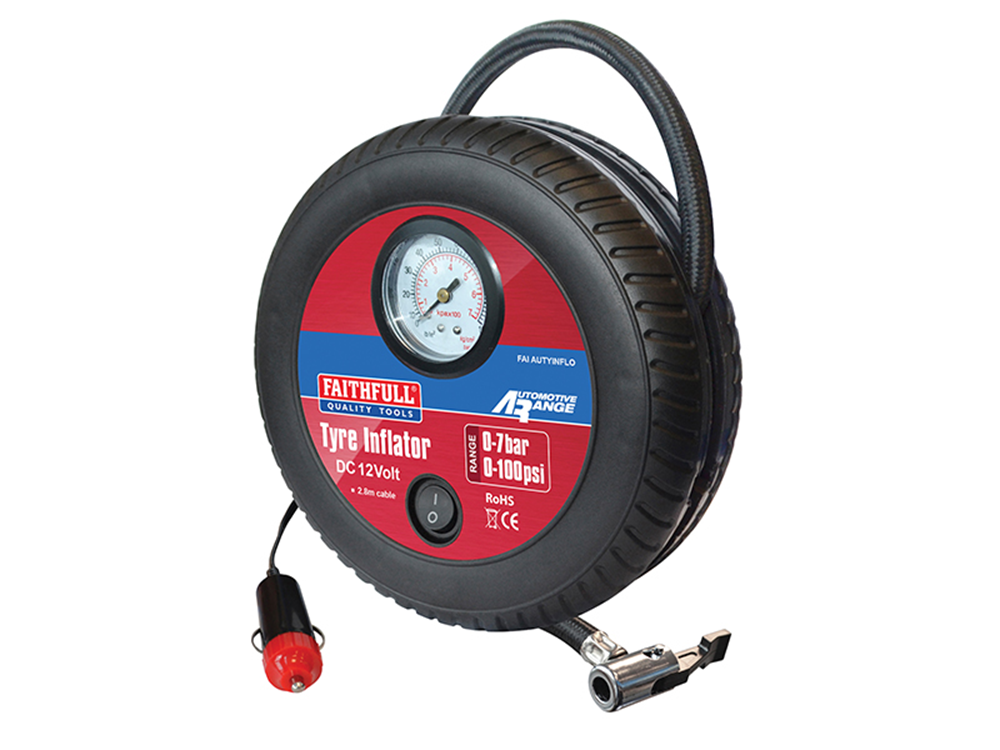Faithfull FAIAUTYINFLO Low Volume Tyre Inflator 12V |