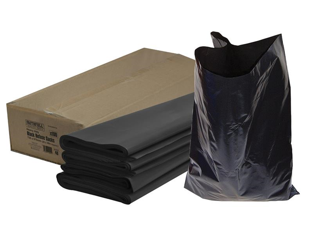 Faithfull FAIBAGREF100 Heavy-Duty Black Refuse Sacks (Pack 100) |