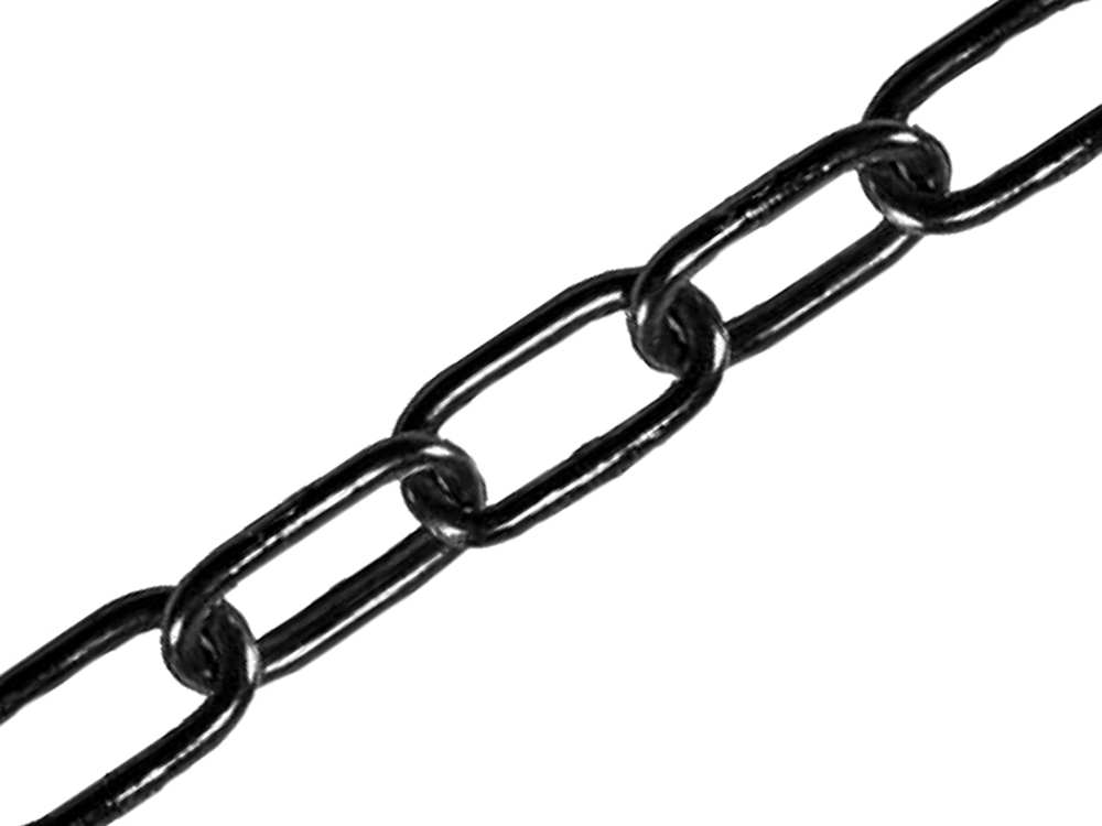 Faithfull FAICHCUT50B Black Japanned Chain 5.0mm x 2.5m - Max Load 160kg |